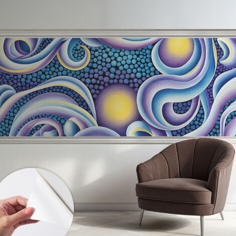 Fotomurale adesivo stickers - murali decorativo - soggiorno moderno - effetto realistico - Vortici colorati 250x104 cm (1/5)