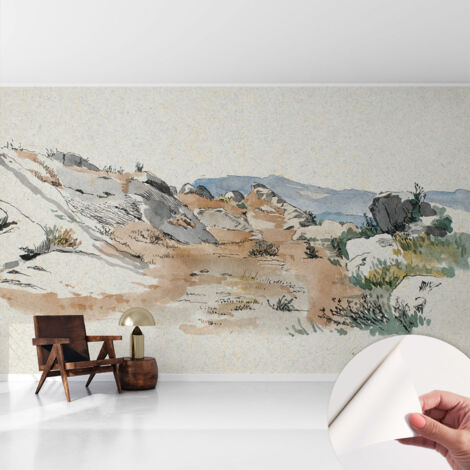 Carta da parati adesiva - fotomurale - facile da applicare - per la soggiorno - camera da letto - Paesaggio roccioso 416x254 cm (1/5)