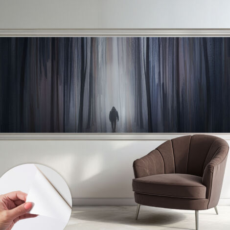 Carta da parati adesiva - fotomurale - facile da applicare - per la soggiorno - camera da letto - Silenzio della foresta 250x104 cm (1/5)
