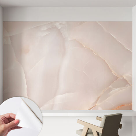 Carta da parati adesiva - fotomurale - facile da applicare - per la soggiorno - camera da letto - Marmo rosa 152x104 cm