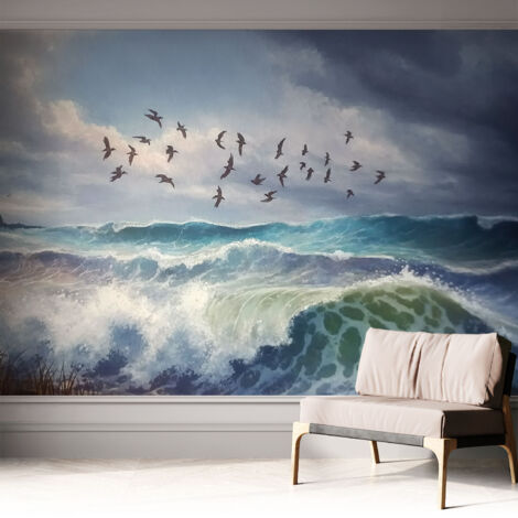 Carta da parati autoadesiva - Fotomurale adesivo - design elegante - stile moderno - Onde marine 312x219 cm (1/5)