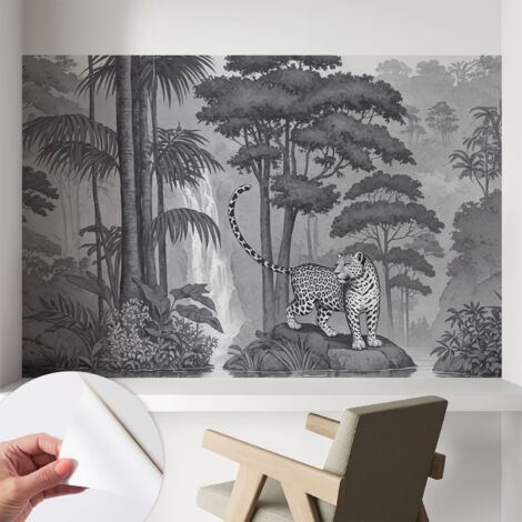 Fotomurale adesivo - Carta da parati adesiva - per la cucina camera da letto per la soggiorno - Giungla tropicale 104x70 cm (1/5)