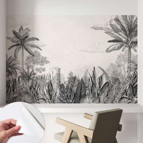 Carta da parati autoadesiva - fotomurale - decorazione parete - stile elegante - decorazione casa - Scenario tropicale 104x70 cm (1/5)
