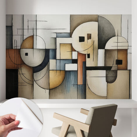 Carta da parati autoadesiva - fotomurale - decorazione parete - murale - adesivo da muro - Armonia geometrica 104x70 cm