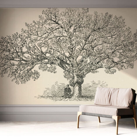Carta da parati adesiva - lavabile - decorazione murale - per cucina - pellicola decorativa Illustrazione di un albero 312x219 cm (1/5)