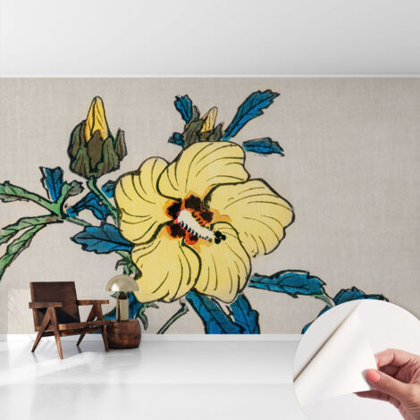 Carta da parati adesiva - fotomurale - facile da applicare - per la soggiorno - camera da letto - Fiore giallo 416x254 cm (1/5)