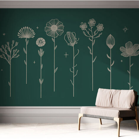 Fotomurale adesivo - parete decorativa - decorazione casa - stile moderno parete - Fiori delicati 312x219 cm (1/5)