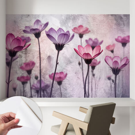Fotomurale adesivo stickers - per camera da letto - per corridoio - decorazione casa moderna Fiori pastello 104x70 cm (1/5)