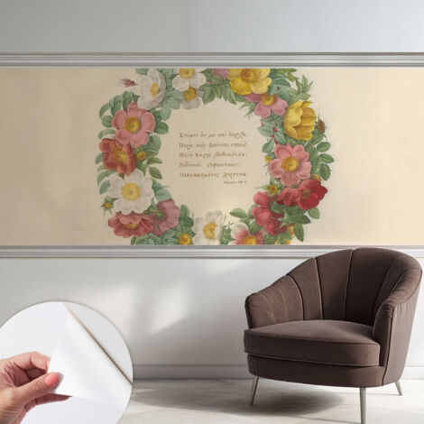 Carta da parati autoadesiva - fotomurale - decorazione parete - murale - adesivo da muro - Ghirlanda floreale 250x104 cm (1/5)