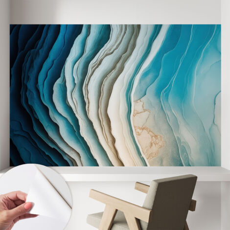 Carta da parati autoadesiva - fotomurale - decorazione parete - stile elegante - decorazione casa - Onde di armonia 104x70 cm (1/5)