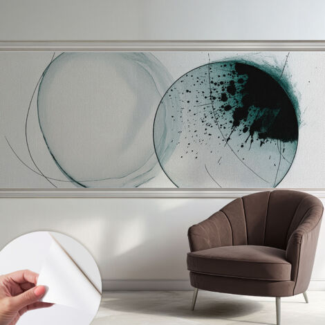 Carta da parati autoadesiva - fotomurale - decorazione parete - stile elegante - decorazione casa - Cerchi verdi 250x104 cm (1/5)