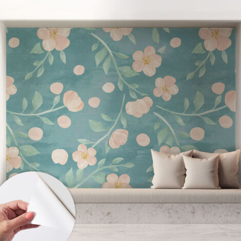 Carta da parati autoadesiva - fotomurale - decorazione parete - stile elegante - decorazione casa - Eleganza floreale 208x146 cm (1/5)