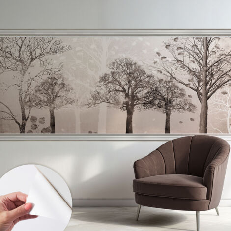 Carta da parati autoadesiva - fotomurale - decorazione parete - murale - adesivo da muro - Alberi delicati 250x104 cm (1/5)