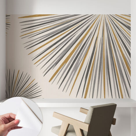Carta da parati autoadesiva - fotomurale - decorazione parete - stile elegante - decorazione casa - Ventagli geometrici 104x70 cm