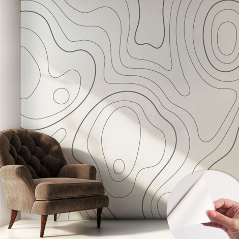 Carta da parati autoadesiva - impermeabile - murale da parete - decorazione murale - Linee fluide 250x250 cm (1/5)