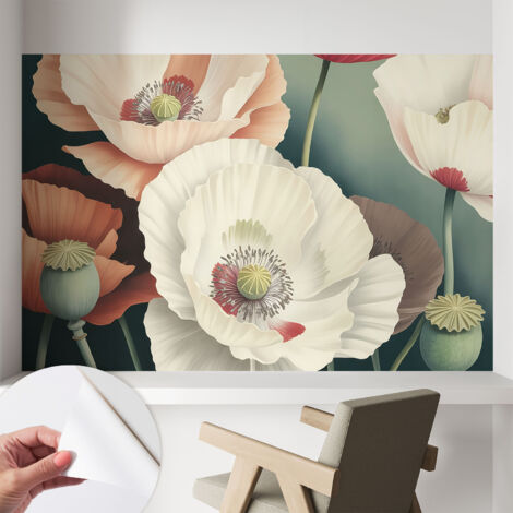 Carta da parati autoadesiva moderna - fotomurale - lavabile - ufficio - design moderno - Bellezza floreale 104x70 cm (1/5)