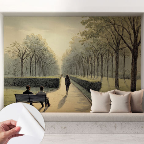 Carta da parati adesiva - lavabile - decorazione murale - per cucina - pellicola decorativa Tranquillità del parco 208x146 cm
