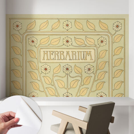 Fotomurale adesivo - murale da parete - Carta da parati autoadesiva - design parete moderno - Ornamento vegetale 104x70 cm