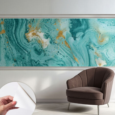 Carta da parati adesiva - lavabile - decorazione murale - per cucina - pellicola decorativa Onde marine 250x104 cm