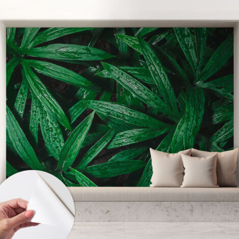 Carta da parati autoadesiva - impermeabile - murale da parete - decorazione murale - Verde naturale 208x146 cm (1/5)
