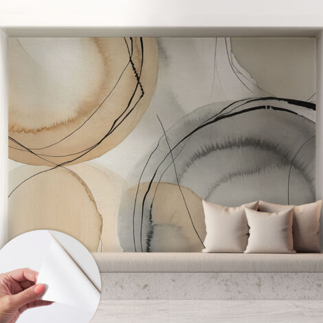 Carta da parati autoadesiva - fotomurale - decorazione parete - stile elegante - decorazione casa - Armonia geometrica 208x146 cm (1/5)