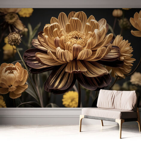 Fotomurale adesivo stickers - murali decorativo - soggiorno moderno - effetto realistico - Eleganza floreale 312x219 cm (1/5)