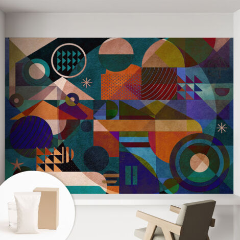 Carta Da Parati con design moderno - con motivi moderni - Fotomurali in TNT Soggiorno Camera De Letto Sala Ufficio Arte geometrica 152x104 cm (1/5)