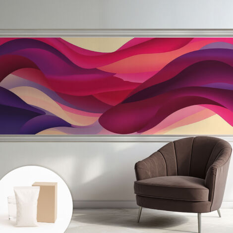Carta Da Parati In Vlies Decorativa Per Pareti - Con Motivi Moderni - Con Colori Intensi - Per Ufficio Onde liquide 250x104 cm (1/5)