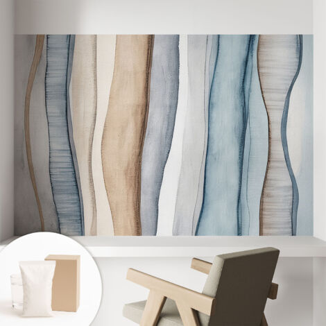Carta Da Parati - Murale Alla Moda Decorazione - Camera Da Letto - Con Colla Gratuita Strisce astratte 104x70 cm (1/5)