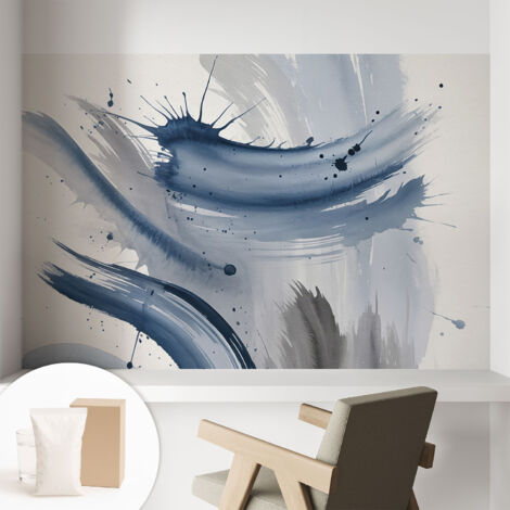 Carta Da Parati In Vlies Decorativa Per Pareti - Con Motivi Moderni - Con Colori Intensi - Per Ufficio pennellate artistiche 104x70 cm (1/5)