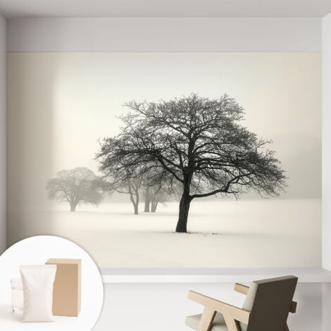 Carta Da Parati In Vlies Decorativa Per Pareti - Con Motivi Moderni - Con Colori Intensi - Per Ufficio Alberi invernali 152x104 cm (1/5)