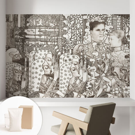 Carta Da Parati - Murale Alla Moda Decorazione - Camera Da Letto - Con Colla Gratuita Ritratti floreali 104x70 cm (1/5)