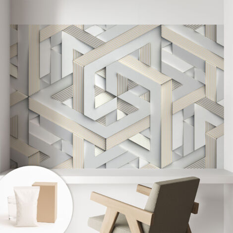 Carta Da Parati - Murale Alla Moda Decorazione - Camera Da Letto - Con Colla Gratuita Forme illusorie 104x70 cm (1/5)