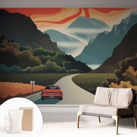 Carta Da Parati In Vlies Decorativa Per Pareti - Con Motivi Moderni - Con Colori Intensi - Per Ufficio Avventura in montagna 312x219 cm (1/5)