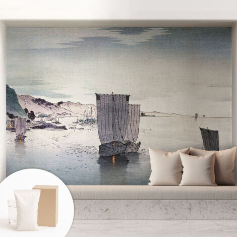 Carta Da Parati In Vlies Decorativa Per Pareti - Con Motivi Moderni - Con Colori Intensi - Per Ufficio Paesaggio nautico 208x146 cm (1/5)