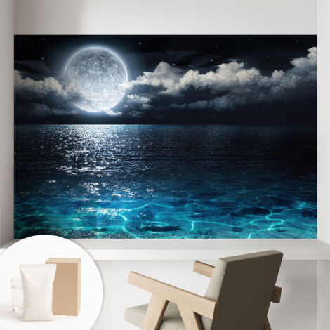 Carta Da Parati con design moderno - con motivi moderni - Fotomurali in TNT Soggiorno Camera De Letto Sala Ufficio Mare notturno 104x70 cm