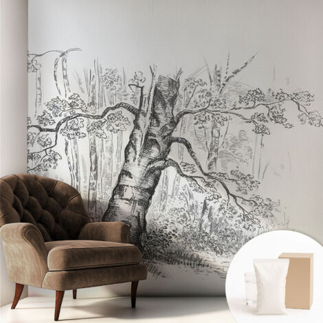 Carta Da Parati Non Tessuto - Con Colla Gratuita - Con Motivi Moderni - Design Elegante Per Pareti Albero della foresta 250x250 cm (1/5)