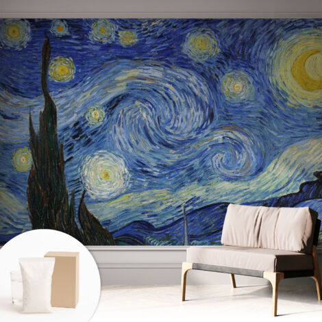Carta Da Parati Non Tessuto - Con Colla Gratuita - Con Motivi Moderni - Design Elegante Per Pareti Vortice notturno 312x219 cm