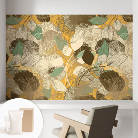 Carta Da Parati - Mural - Con Sala Da Pranzo - Camera Da Letto - Cameretta - Con Colla Gratuita Bellezza delle piante 104x70 cm (1/5)