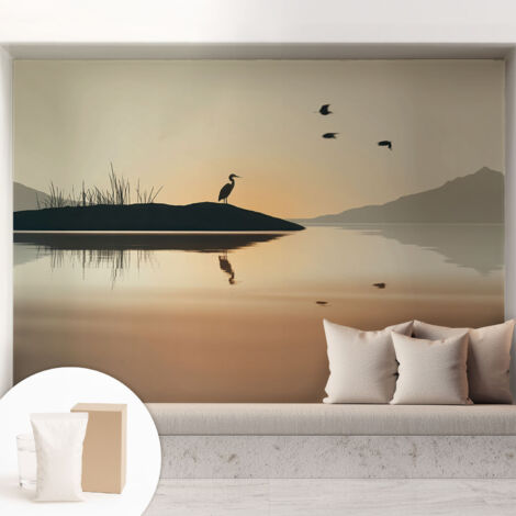 Carta Da Parati Con Design Moderno - Per Rinnovamento Rapido - Non-Woven - Per Interni Moderni Silenzio mattutino 208x146 cm (1/5)