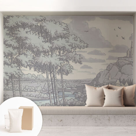 Carta Da Parati Non Tessuto - Con Colla Inclusa per Camera da Letto - Facile da Applica - Motivo decorativo Paesaggio fiabesco 208x146 cm (1/5)