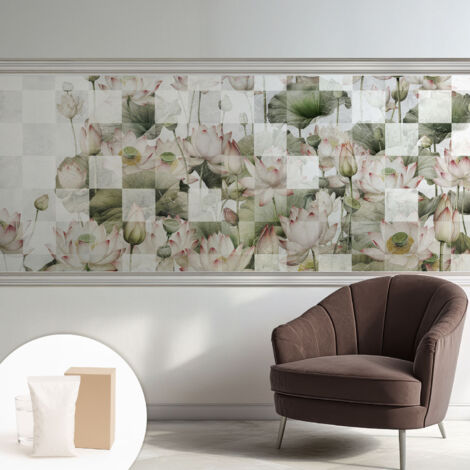 Carta Da Parati Facile Da Installare - Vlies Per Arredamento Interno - Per Pareti - Stile Moderno - Con Colla Gratuita motivi di loto 250x104 cm (1/5)