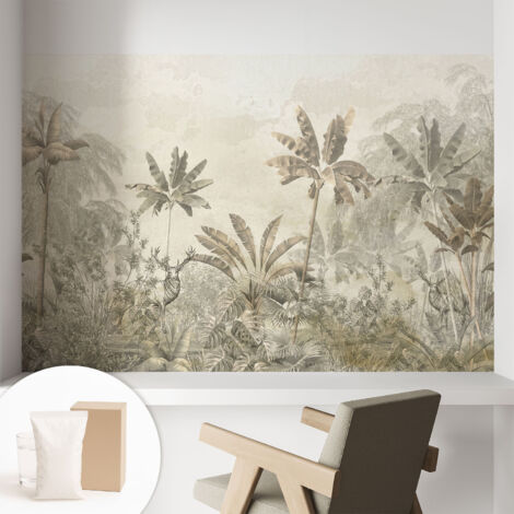 Carta Da Parati con design moderno - con motivi moderni - Fotomurali in TNT Soggiorno Camera De Letto Sala Ufficio giungla tropicale 104x70 cm