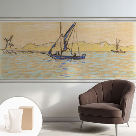 Carta Da Parati Facile Da Installare - Vlies Per Arredamento Interno - Per Pareti - Stile Moderno - Con Colla Gratuita Mare di pace 250x104 cm (1/5)