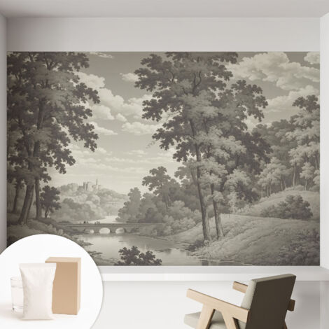 Carta Da Parati - Non Tessuto - Con Colla Inclusa - Per Interni - Ecologica - Con Ingresso - Soggiorno Castello e ponte 152x104 cm (1/5)