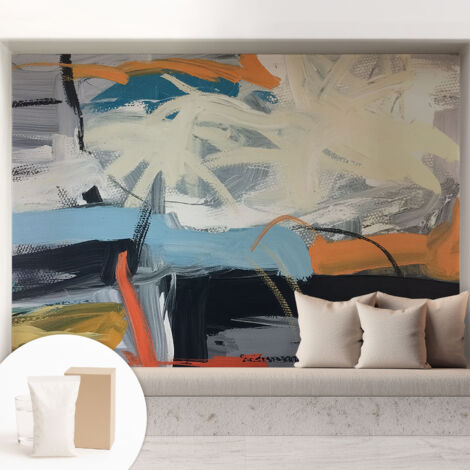Carta Da Parati Non Tessuto - Con Colla Inclusa per Camera da Letto - Facile da Applica - Motivo decorativo Astrazione colorata 208x146 cm (1/5)