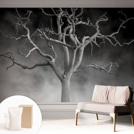 Carta Da Parati Non Tessuto - Con Colla Inclusa per Camera da Letto - Facile da Applica - Motivo decorativo Albero nebbioso 312x219 cm (1/5)