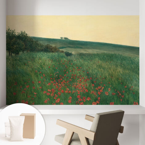 Carta Da Parati - Murale Alla Moda Decorazione - Camera Da Letto - Con Colla Gratuita campi di papaveri 104x70 cm (1/5)
