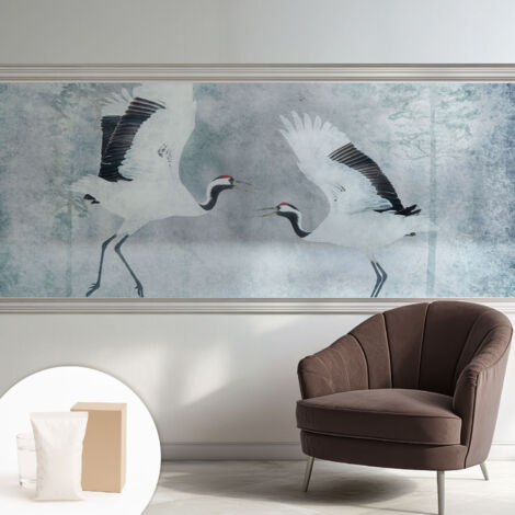 Carta Da Parati Non Tessuto - Decorazione Da Muro - Traspirante - Con Motivo - Per Camera Da Letto Cucina Gru armoniche 250x104 cm (1/5)