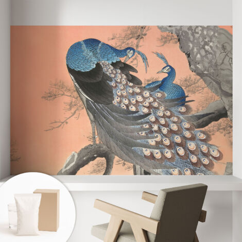 Carta Da Parati Non Tessuto - Di Alta Qualità Per Il Soggiorno La Cucina - Tendenze Moderne - Vlies Ecologico Eleganza da pavone 104x70 cm (1/5)